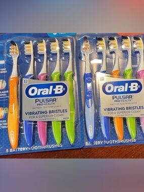 Pulsar Pro-Health Battery Toothbrush Pack - Blue, Pink, Green bundle